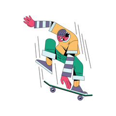 Skater Landing Trick Moment