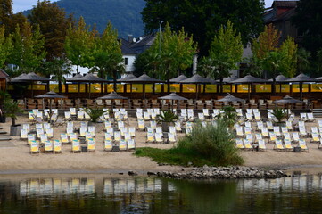 Beach at the River Weser in the Town Rinteln, Lower Saxony