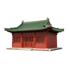 Fototapeta premium Traditional Chinese Temple with Green Tiled Roof