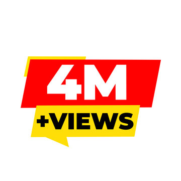 4M audience excellence emblem, digital creator badge, social reach icon, online milestone label