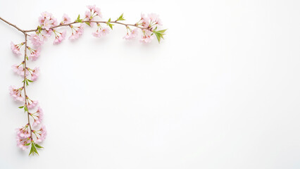 Spring Cherry Blossom Design Elements Collection Isolated on White