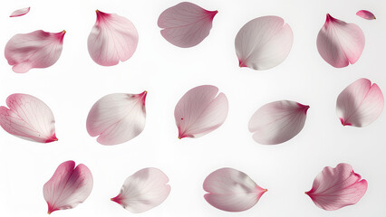 Spring Cherry Blossom Design Elements Collection Isolated on White