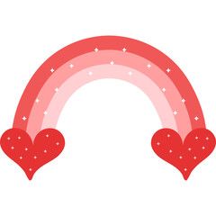 Rainbow Valentines Day Illustration