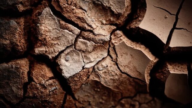 Close up of rough textured bark with cracks and shadows