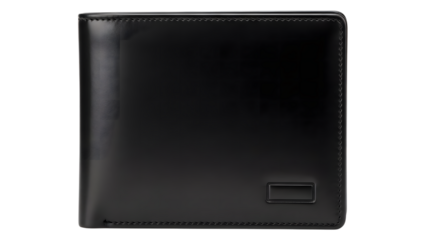 Minimal black wallet isolated representing modern finance, cashless payment and professional lifestyle accessory for branding and ecommerce use