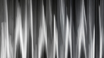 Obraz premium Silhouette of a Person with Swirling Ethereal Light Trails against Corrugated Metal Wall, Mysterious Concept Art