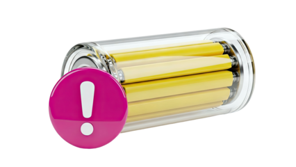 Battery with Warning Symbol