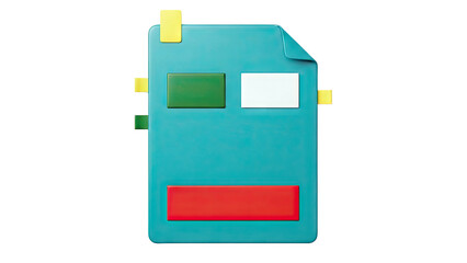 Abstract File Icon with Colorful Rectangles and Tabs