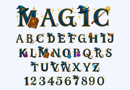 Whimsical Magical Alphabet Design Font Set