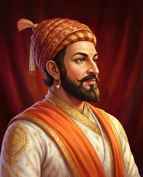 Chhatrapati Shivaji Maharaj portrait illustration.