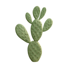 PNG Green cactus with multiple pads.