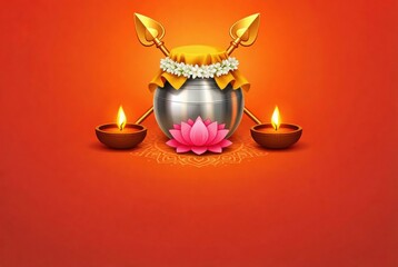 Thaipusam background with traditional elements.
