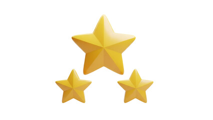 Obraz premium Three Yellow Stars on Black Background gold