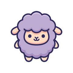 Fototapeta premium Cute Cartoon Sheep Vector Illustration