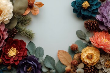 Vibrant Floral Arrangement with Copy Space for Greeting Cards or Advertisements