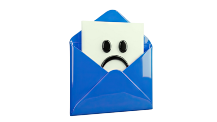 Sad Face Emoji in Blue Envelope