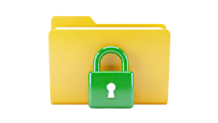 Folder with Green Padlock