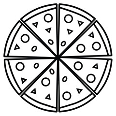 vector illustration of a slice of pizza