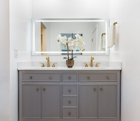 modern bathroom with white furniture