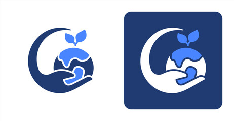 Environmental Issues Glyph Color  Two-tone color and contrasting background icon illustration