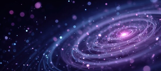 Obraz premium Vibrant Purple Galaxy Swirl with Stars and Streaks in Space