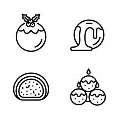 Fototapeta premium Dessert Icons Set Full
