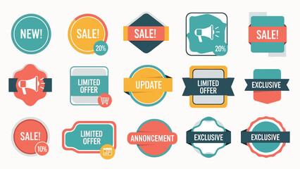 Set of Promotional Sticker Labels