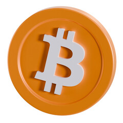 Fototapeta premium 3D Isolated Bitcoin Coin Symbol on Black Background - Crypto Finance
