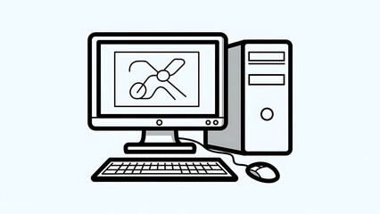 Desktop Computer with Monitor and Accessories.