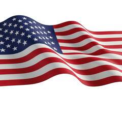 Fototapeta premium Waving american flag isolated on white background