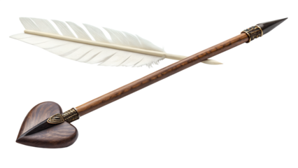 Heart-shaped arrow isolated on transparent background