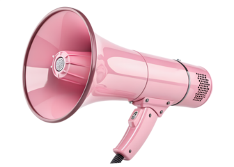 Pink megaphone isolated on transparent background