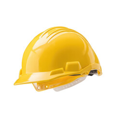 Fototapeta premium A vibrant yellow hard hat designed for safety in various industrial settings. Essential for construction and manufacturing workers.