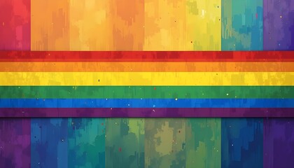 Pride Month banner with progress pride flag crisscross stripe background LGBTQIA vector template