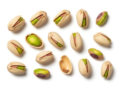 Pistachios, isolated on white background