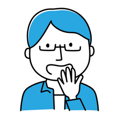 Obraz premium 驚いている眼鏡をかけた男性