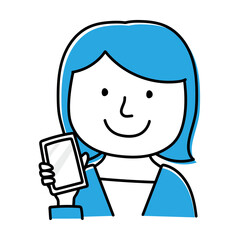 Fototapeta premium 携帯電話をみせる若い女性