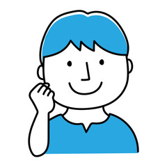 Obraz premium ガッツポーズをする若い男性