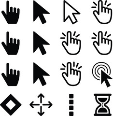 Fototapeta premium Computer Mouse Cursor Icons