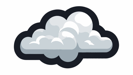 Stylized representation of a grey cloud with a dark outline against a white background