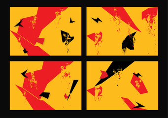 set abstract background with yellow, red and black color design adobe illustrator