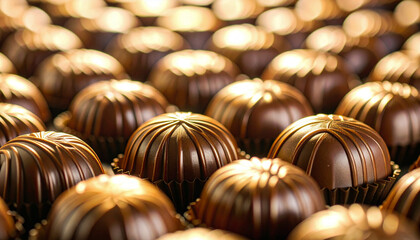 ハートとチョコレートのセット、バレンタインデーのチョコレート, AI生成画像