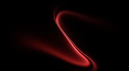Abstract minimalist background featuring a sharp, glowing "S" shaped wave of deep red neon light. Sophisticated futuristic design with smooth crimson energy trails and cinematic lighting