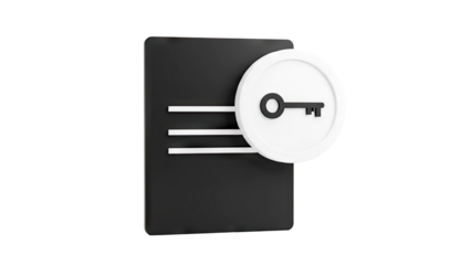Document and Key Icon - Security and Access Concept