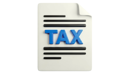 3D Render of 'TAX' on a Document