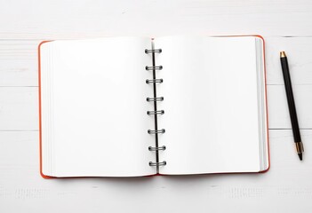 Crisp notebook pages with a blank spread, ready for ideas ,  office,  creative