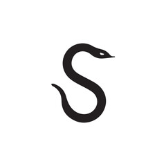 Fototapeta premium 2d snake logo with white background