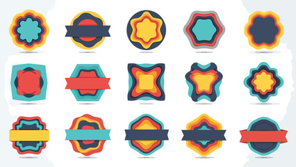 Colorful Badge Icons Set