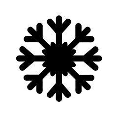 Obraz premium A simplified black snowflake design on white background that evokes winter season