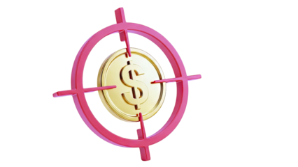Dollar Coin in Red Target